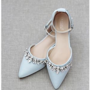 Kailee P blue satin shoes/wedding